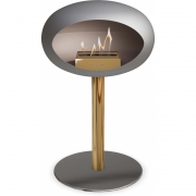 Le Feu - Dome Ground Steel Low Bioethanol-Kamin Nickel Roségold | Ø60 mm | Stahl poliert | Roségold