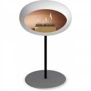 Le Feu - Dome Ground Steel Low Bioethanol-Kamin Weiß Schwarz | Ø25 mm | Nickel | Roségold