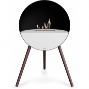 Le Feu - Eye Bioethanol-Kamin Schwarz Weiß | Weiß | Eiche geräuchert