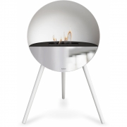 Le Feu - Eye Bioethanol-Kamin Weiß Schwarz | Spiegelglas | Eiche weiß