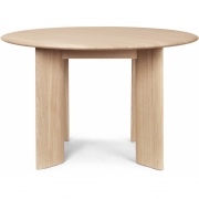 Ferm Living - Bevel Tisch Ø117 Weiß geölte Eiche