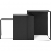 Ferm Living - Cluster Tische (3er Set) Schwarz