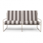 Ferm Living - Desert Sofa 2-Sitzer Cashmere / Chocolate (Stripe)