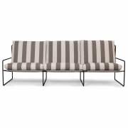 Ferm Living - Desert Sofa 3-Sitzer Schwarz / Chocolate (Stripe)