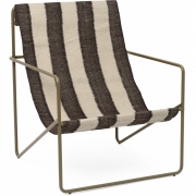 Ferm Living - Desert Lounge Sessel Olive / Off-White/Chocolate