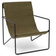 Ferm Living - Desert Lounge Sessel Schwarz / Olive