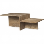 Ferm Living - Distinct Couchtisch Travertine Dunkelbraun