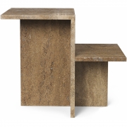 Ferm Living - Distinct Beistelltisch Travertine Dunkelbraun