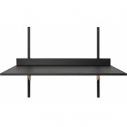 Ferm Living - Sector Schreibtisch Esche schwarz / Messing