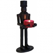 Lambert - Taiko Kerzenständer Nussknacker S Schwarz / Matt Rot