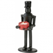 Lambert - Taiko Kerzenständer Nussknacker L Schwarz / Matt Rot