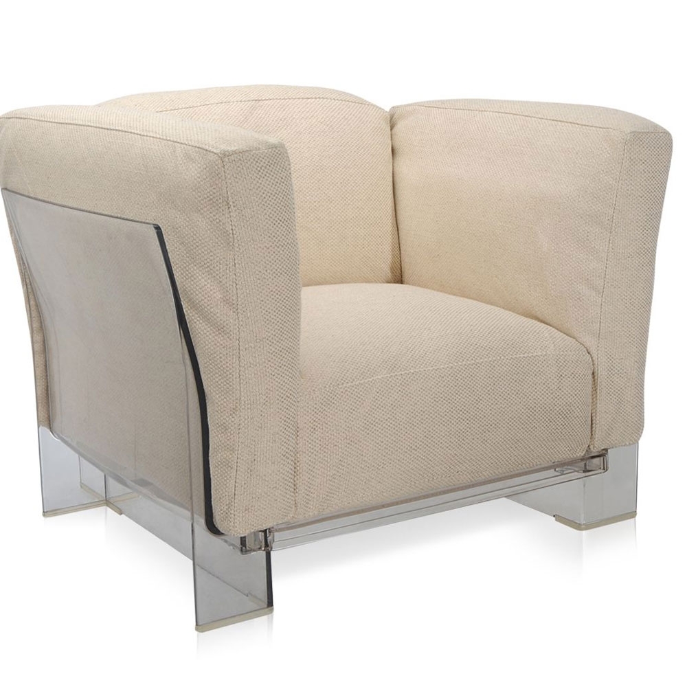 Kartell Pop Duo Armchair Ecru Transparent nunido.